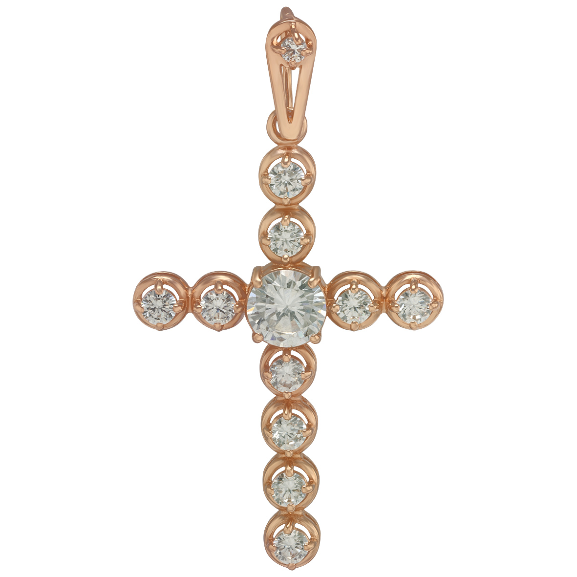 

Золотой крестик с фианитами Tango Jewellery Company 260029