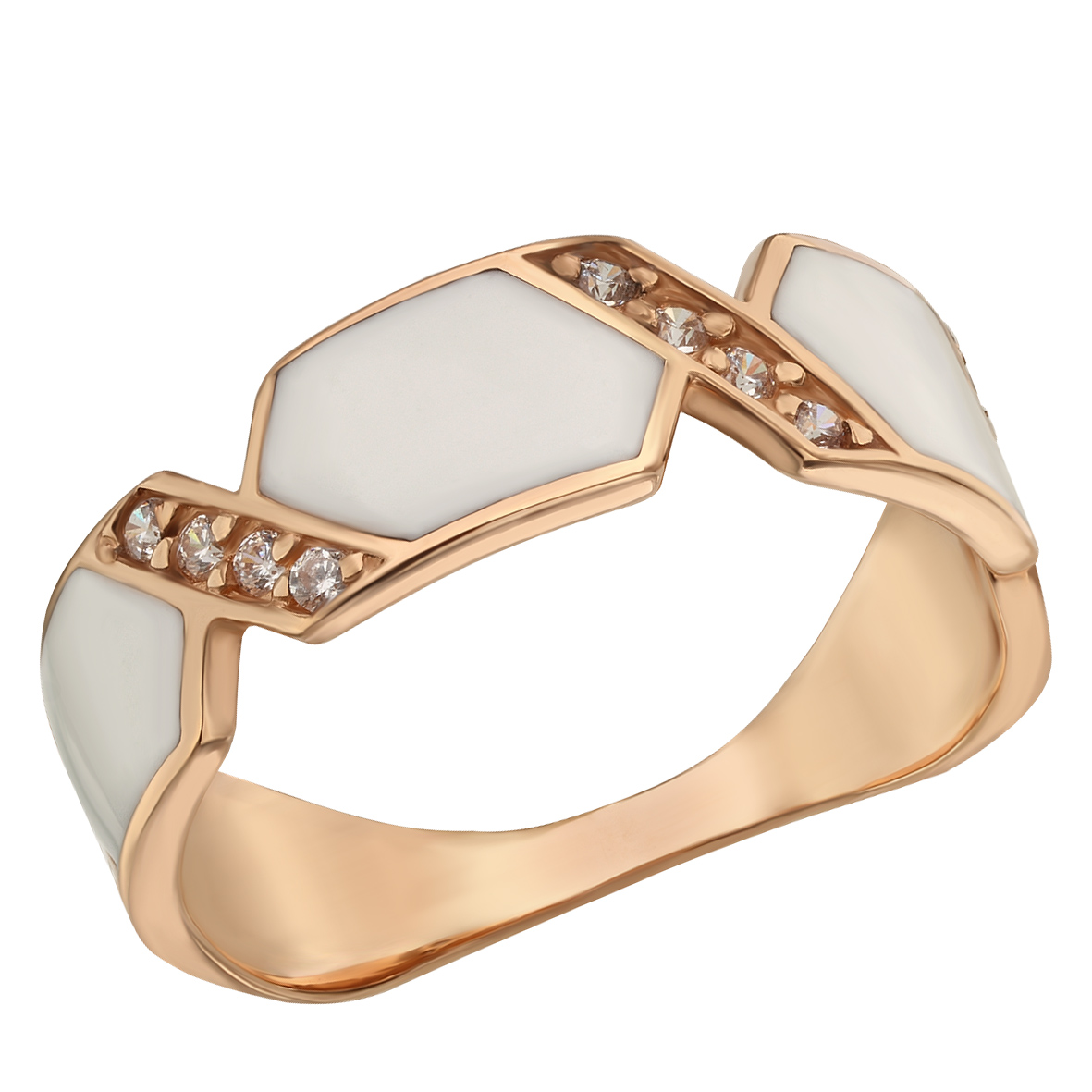

Золотое кольцо с эмалью и фианитами Tango Jewellery Company 380148Е размер 16