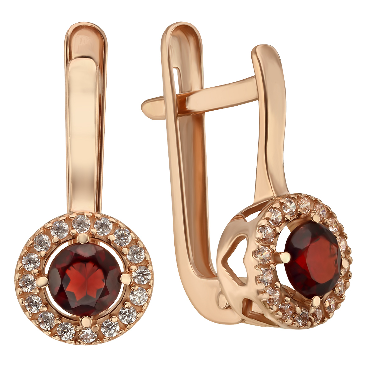 

Золотые серьги с гранатом и фианитами Tango Jewellery Company 444767
