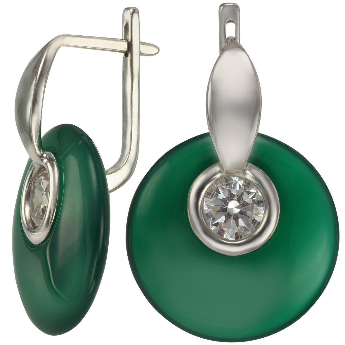 

Серебряные серьги с агатом и фианитами Tango Jewellery Company 459283С