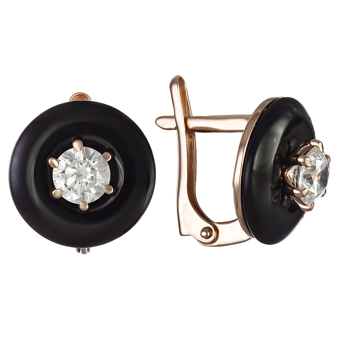 

Золотые серьги с агатом и фианитами Tango Jewellery Company 459282