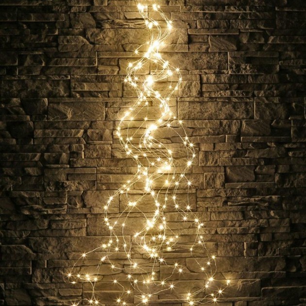 

Светодиодная новогодняя электрическая гирлянда Конский хвост 3м 300LED Роса Проволока Капля росы тепло белая