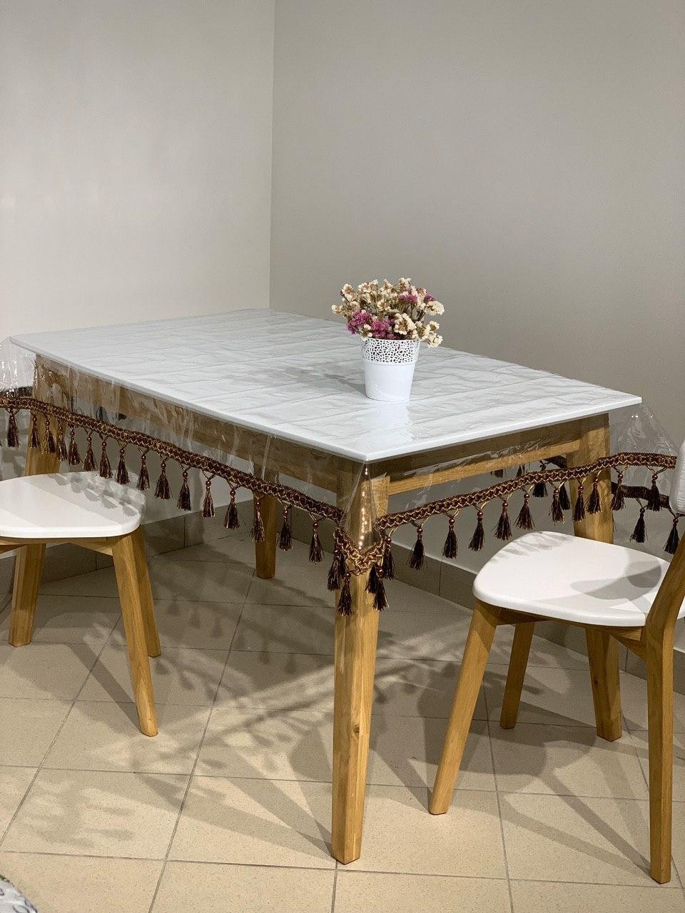 

Силиконовая Скатерть с бахромой 180x120 см Коричневый