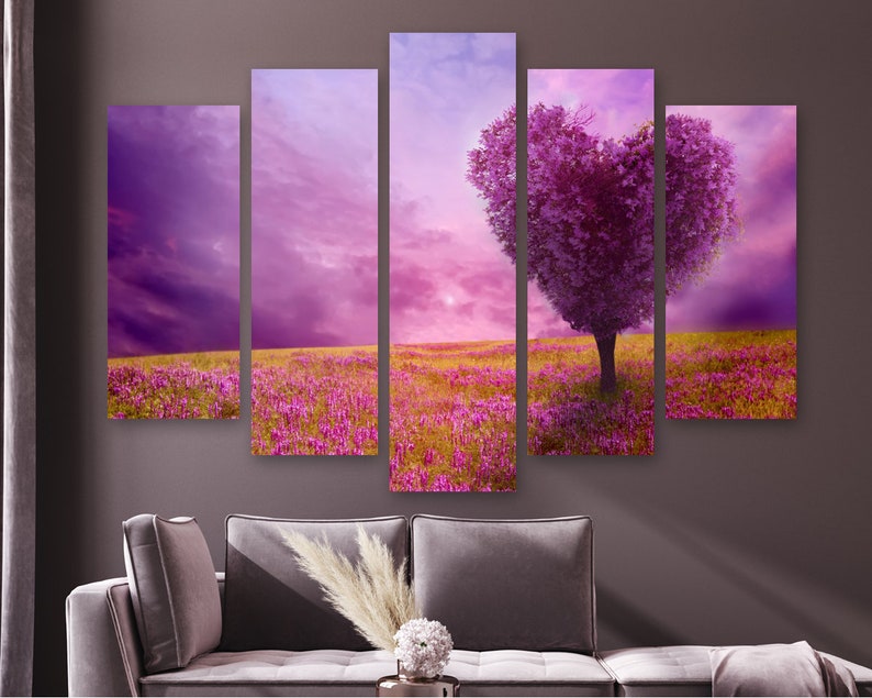 

Модульная картина на холсте из пяти частей Дерево для романтиков 137x85 см