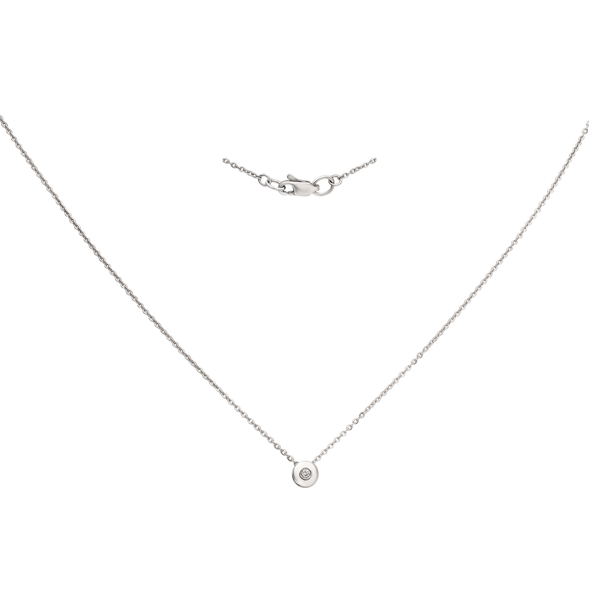 

Колье в белом золоте с бриллиантом Tango Jewellery Company 860512В размер 450