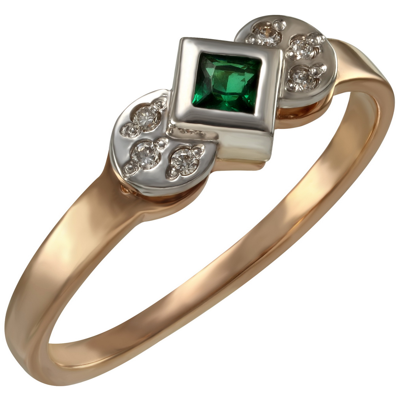 

Золотое кольцо с бриллиантами и изумрудами Tango Jewellery Company 752645 размер 17.5