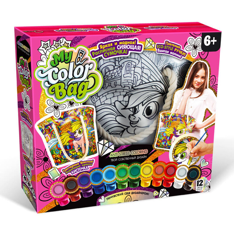 

Комплект креативного творчества "My Color Bag" Danko Toys COB-01 сумка-раскраска (Пони)