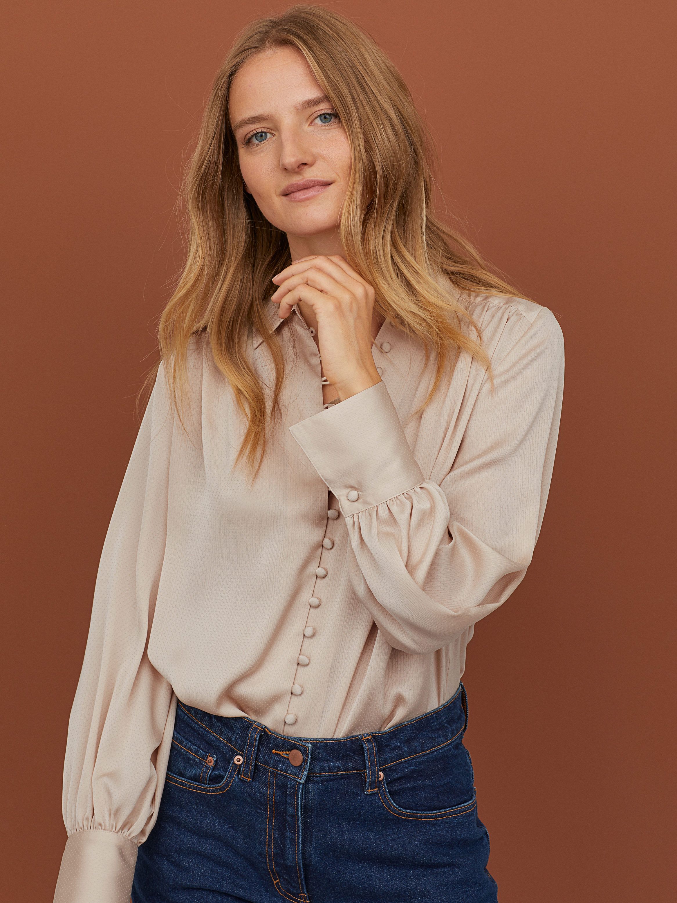 

Блузка H&M 0790786-0 36 Бежевая (СА2000001630198)