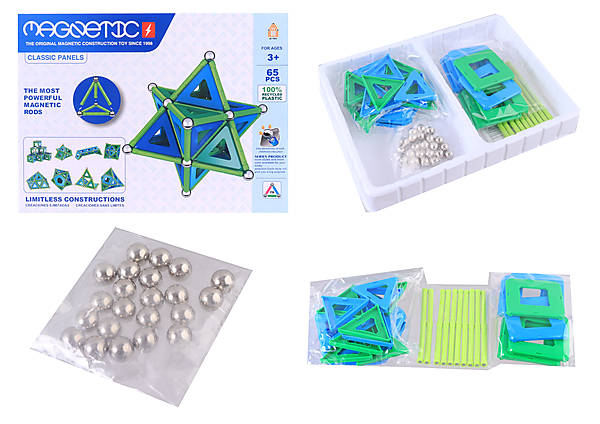 

Конструктор магнитный 65 деталей (776-1) JHTOYS (776-1)