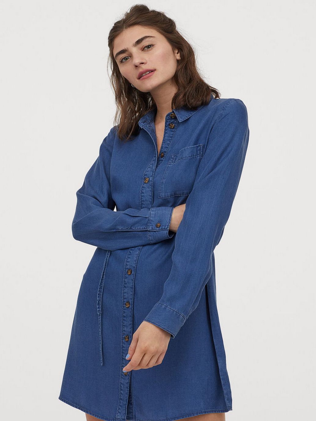 

Платье джинсовое H&M 0874879-1 48 Синее (СА2000001888186)