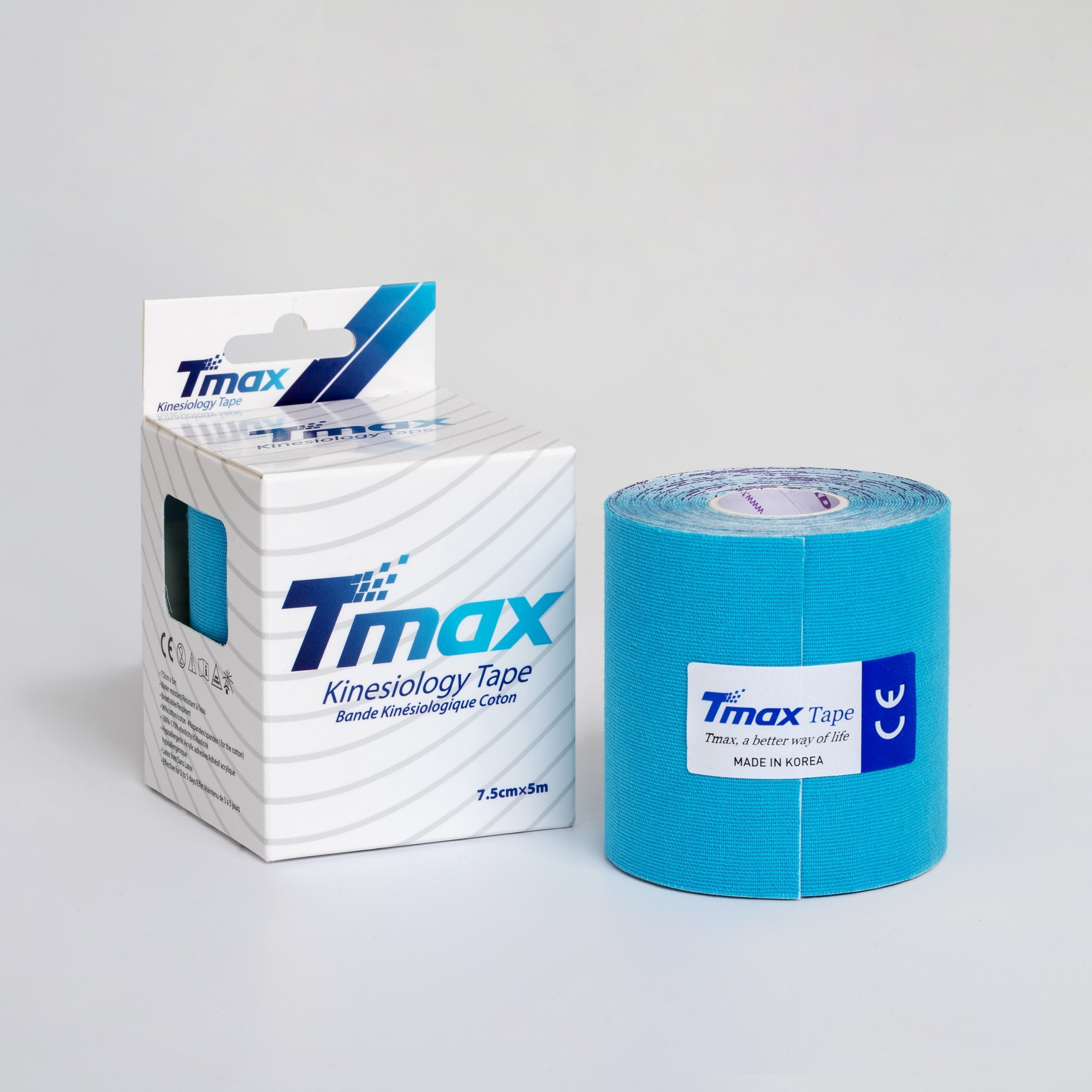 

Кинезио тейп Tmax Cotton Tape 7,5смx5м голубой TCBl7.5