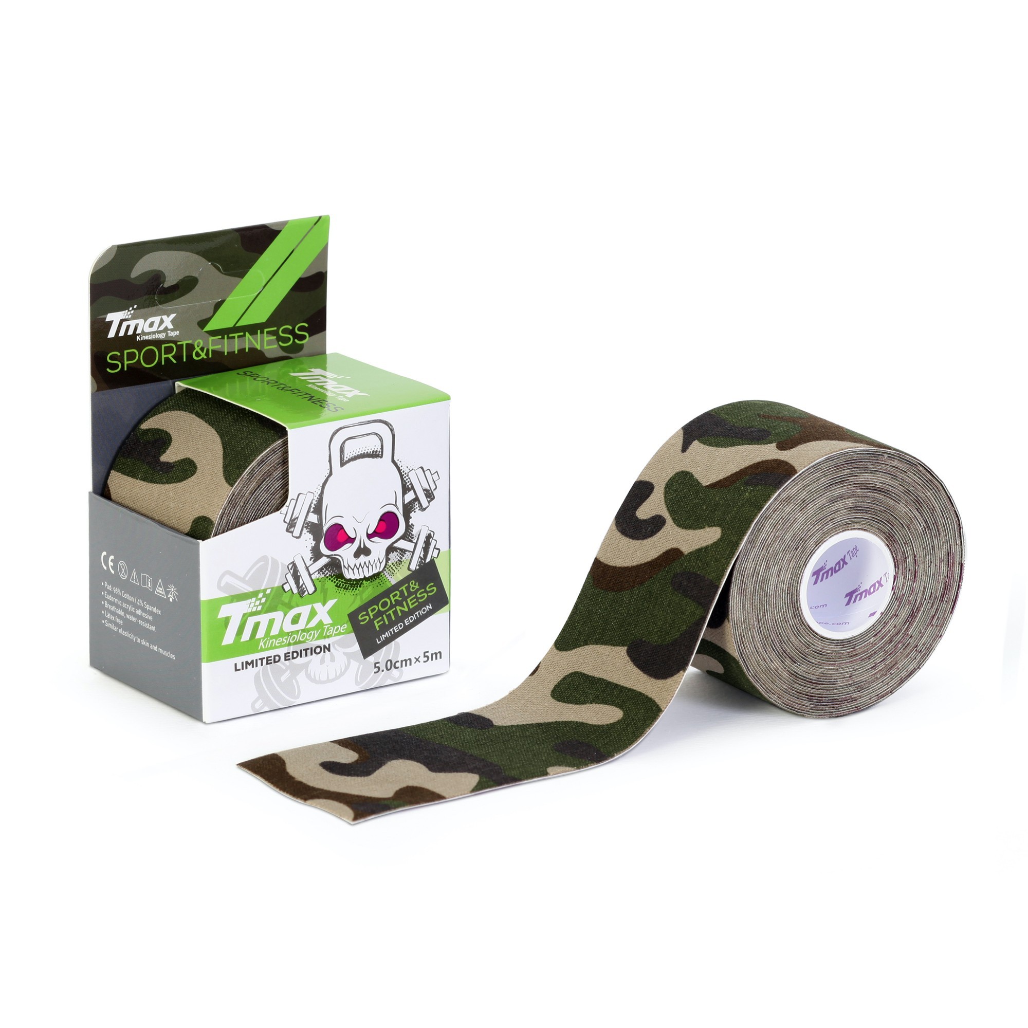 

Кинезио тейп Tmax Pattern Tape 5смx5м камуфляжный зеленый TPCG