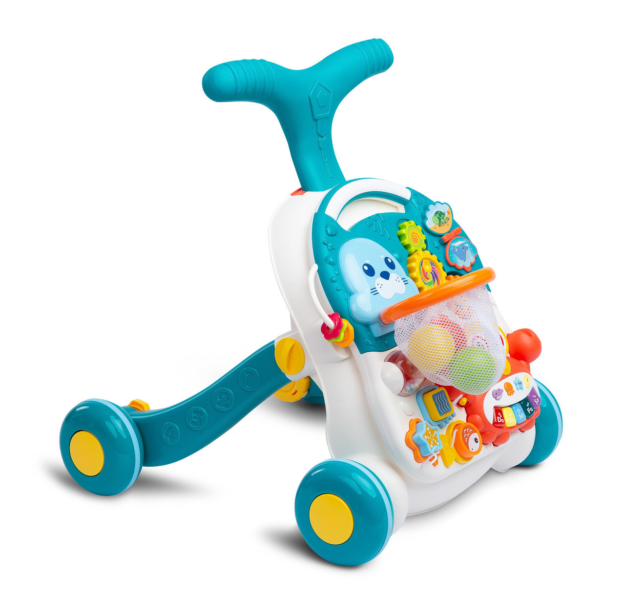 

Ходунки-каталка + развивающий столик Сaretero Spark Turquoise 2 в 1 со звуковыми эффектами + игровая панель и блокировка колес