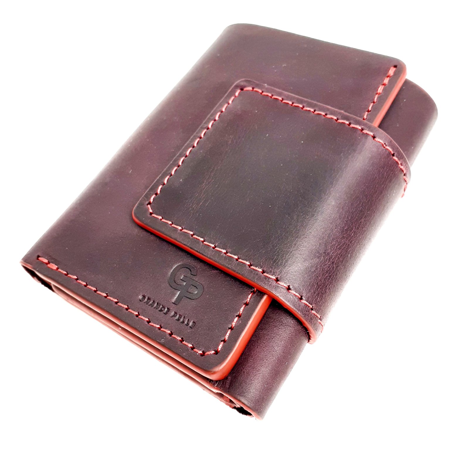 

Кошелек на магните кожа Grande Pelle бордовый 5041/61