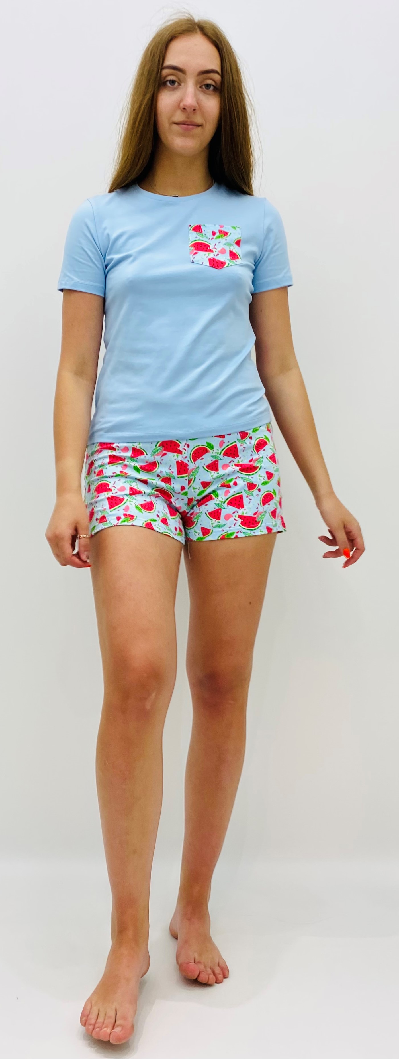 

Комплект MELOON шорти+футболка Glamur-underwear  Голубий, Комплект MELOON шорти+футболка Glamur-underwear 2XL Голубий