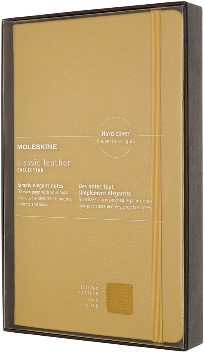 

Записная книга Moleskine Leather 13 х 21 см 240 страниц в линейку Янтарь + прозрачный бокс (8053853605955)