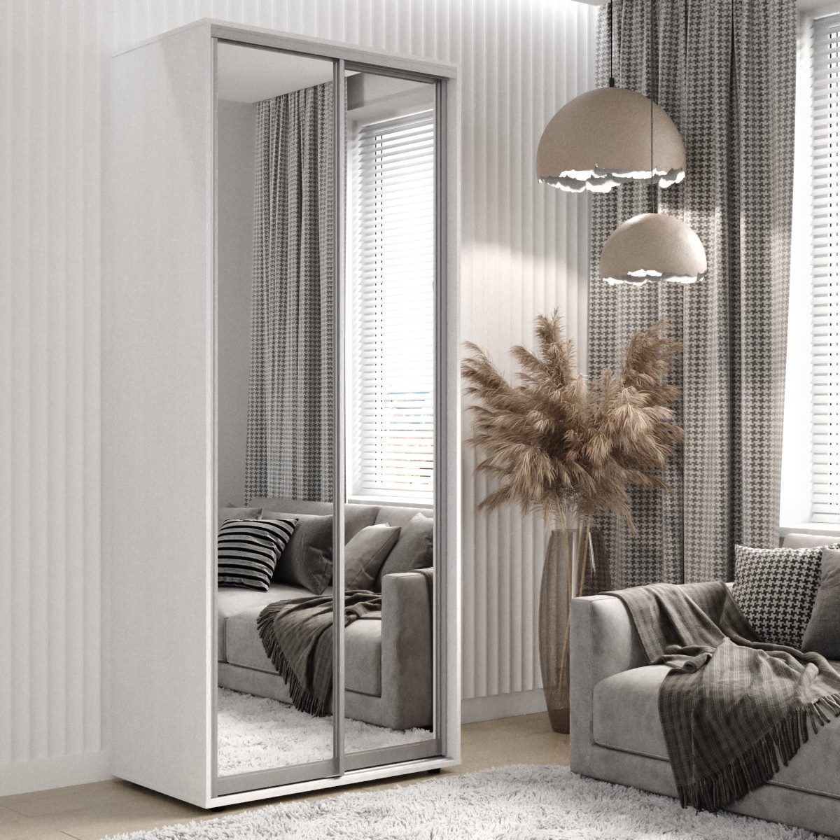 

Двухдверный шкаф купе Viant 2-7 120x60x240 Белый Зер + Зер