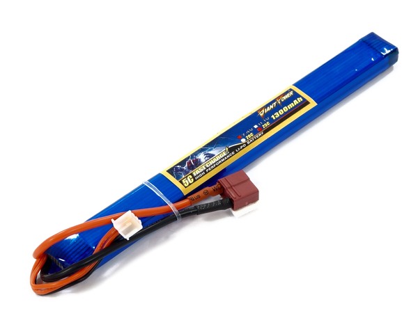 

Аккумулятор для страйкбола Dinogy Li-Pol 7.4V 2S 1300mAh 25C 12х17х190мм T-Plug
