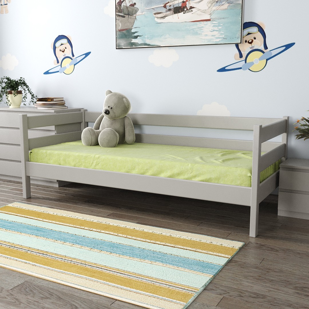 

Односпальная кровать из ясеня MEBLIUS Умка 90 см x 200 см Серая
