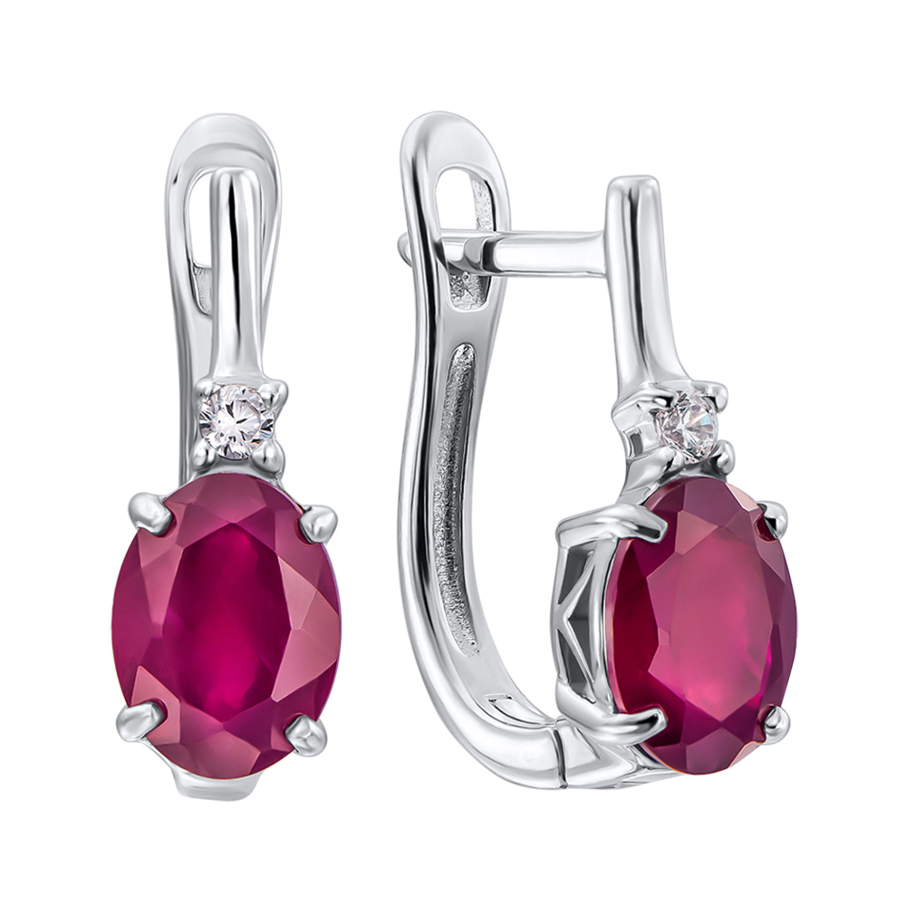 

Серебряные серьги с рубинами и фианитами 000137576