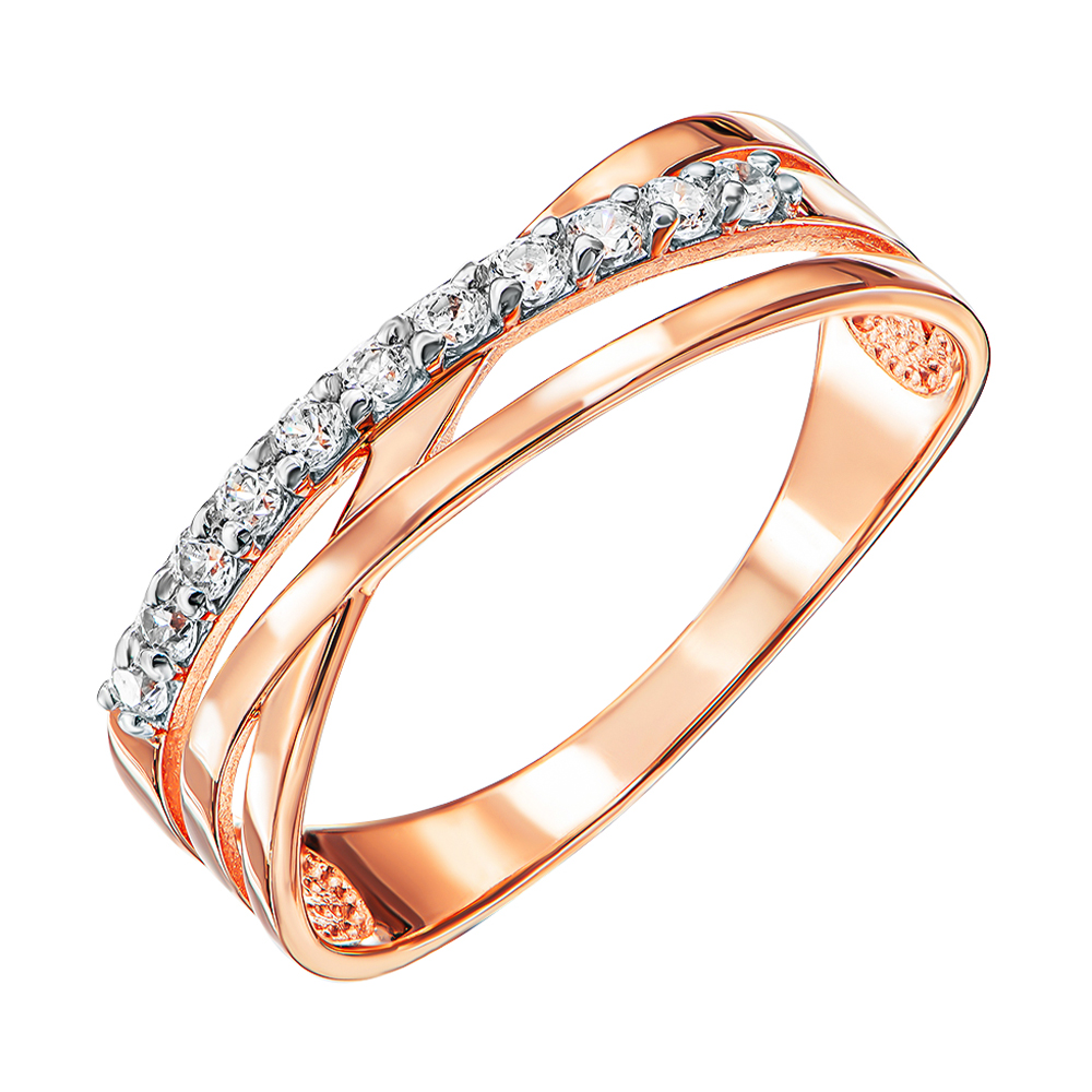 

Кольцо из красного золота с фианитами и родированием 000137924 16 размера