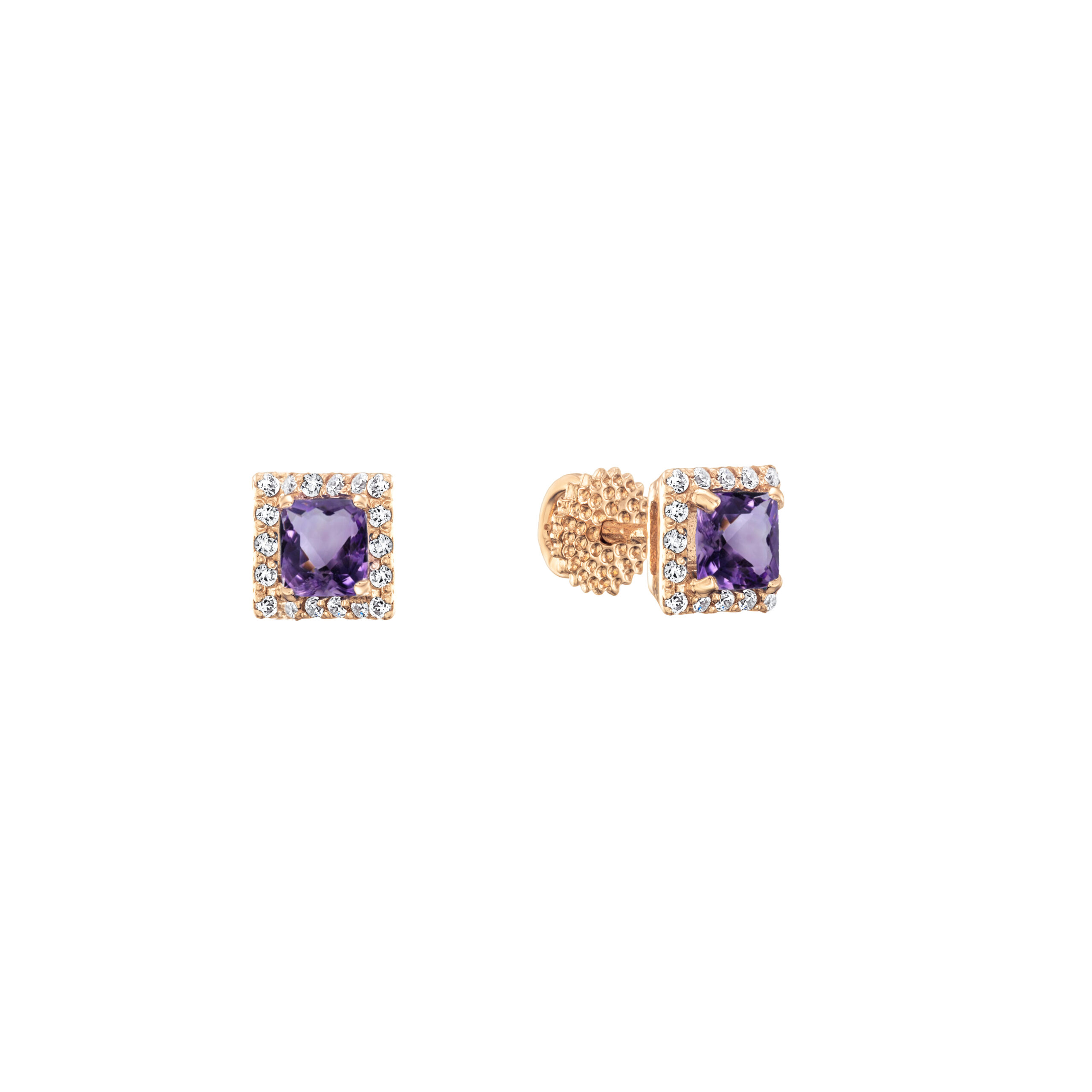 

Серьги в красном золоте с аметистом КАМЕЯ 20500811.244.s488