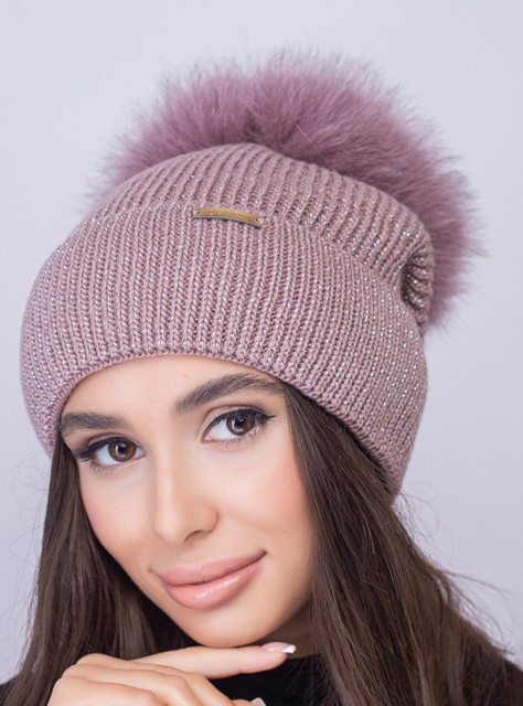 

Женская шапка DeMari Бони бублик 54-59 Сухая-роза