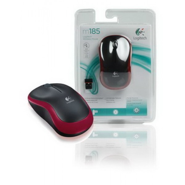 

Мышь беспроводная Logitech M185 (910-002240) Red USB