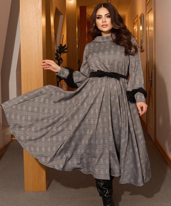 

Платье G&M k-87622 - Размер цвет серая клетка, Платье G&M k-87622 50-52 Размер цвет серая клетка