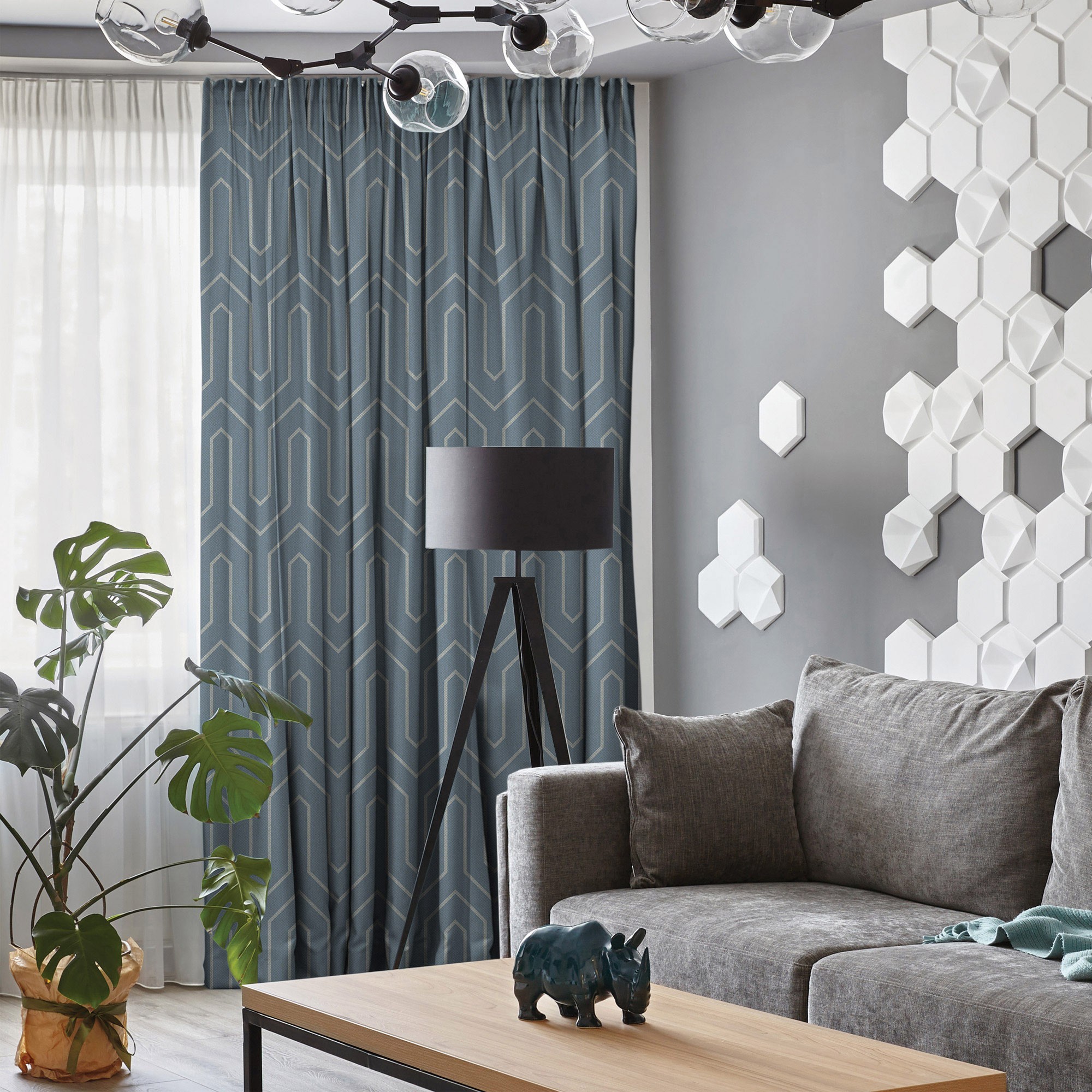 

Готовый комплект штор 290х250см Блэкаут AdaWall Home P213