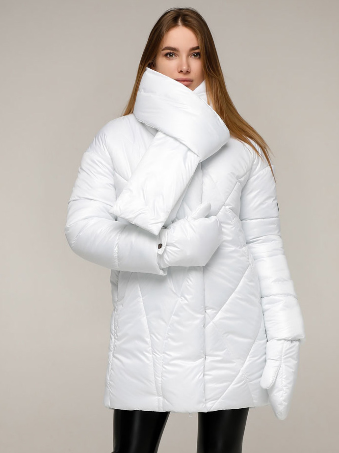 Акція на Куртка зимова жіноча Favoritti ПВ-1291 Лаке Тон 1 50 Біла від Rozetka