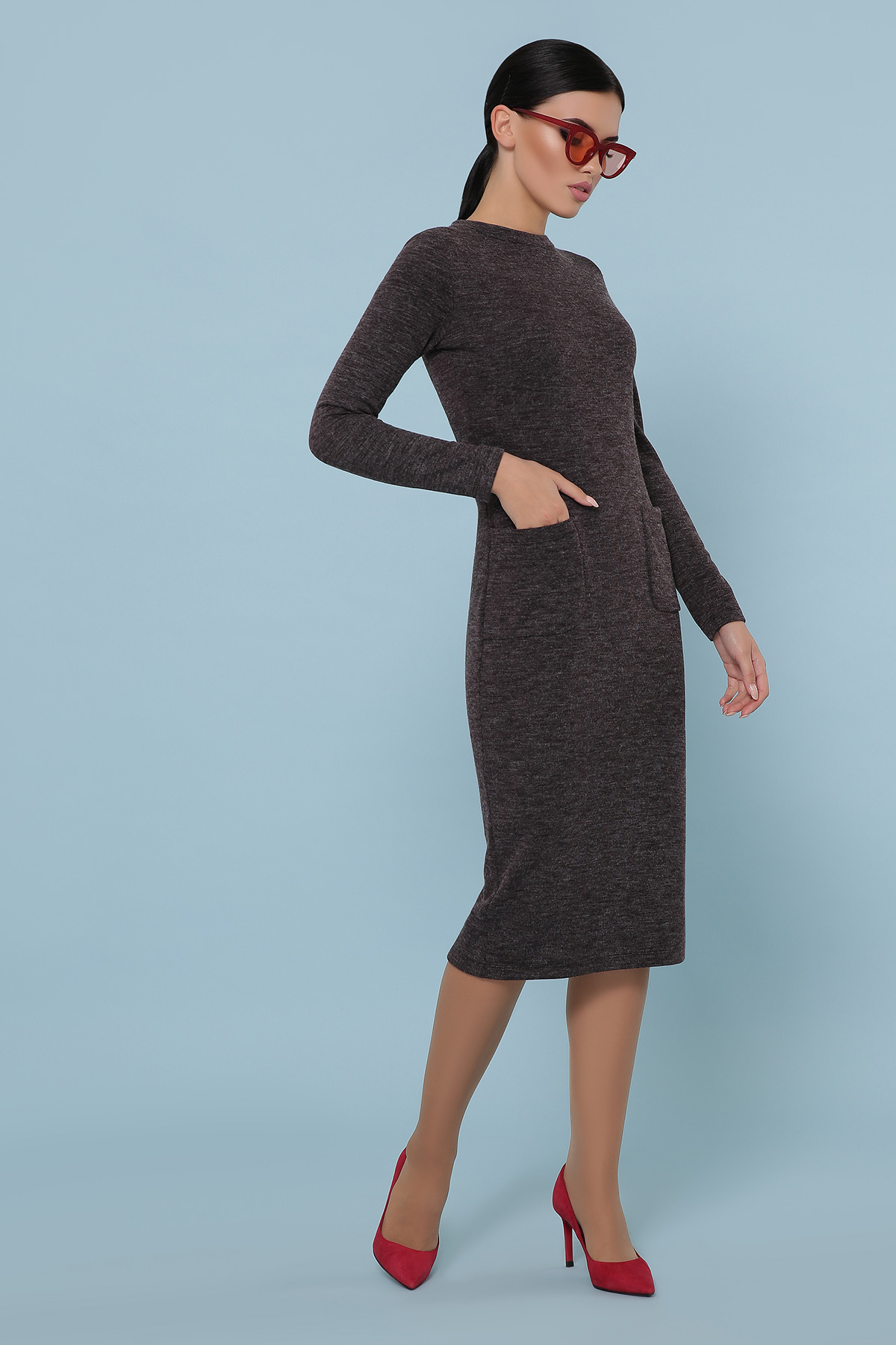 

Платье Glem Габриела д/р  коричневый 51675, Платье Glem Габриела д/р S коричневый 51675