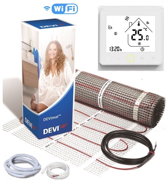 

Теплый пол DEVI двухжильный мат DTIR-150 2 м2 c программируемым сенсорным WiFi терморегулятором в комплекте (VIT0078711)
