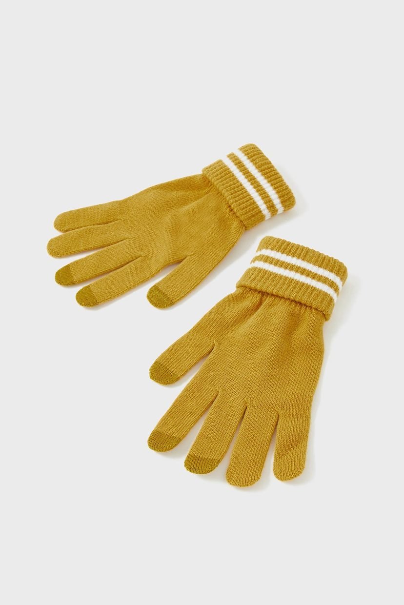 

Женские горчичные перчатки Varsity Stripe Touch Accessorize OS 292026