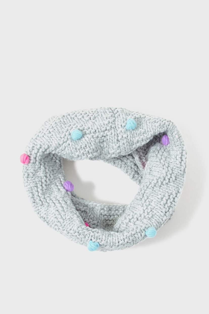 

Детский серый снуд POM SNOOD Accessorize OS 283090