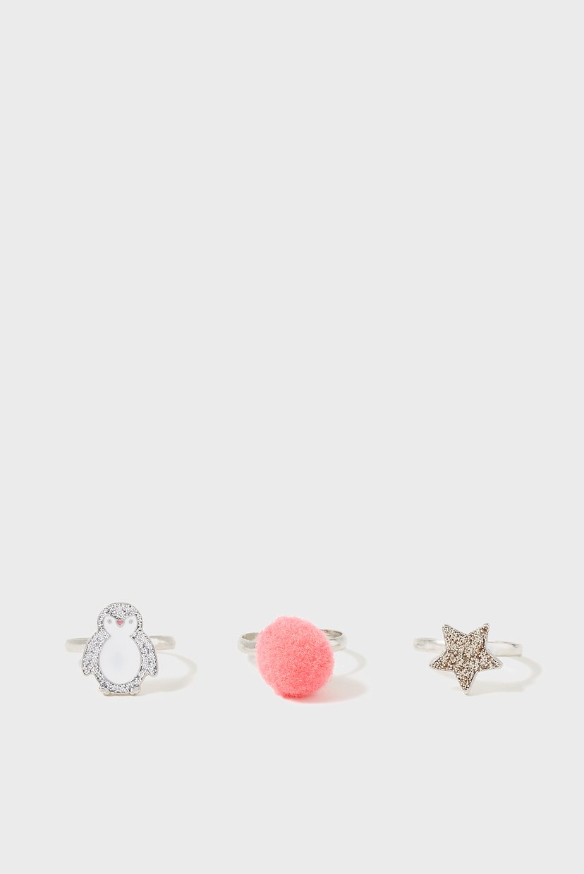 

Детские кольца (3 шт) PENGUIN RING PAC Accessorize OS 283121