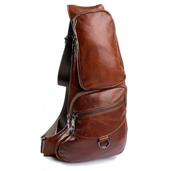 

Кожаный слинг мужской BagMan 6023Q Brown