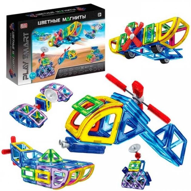 

Магнитный конструктор Play Smart 2429 техника, 54 детали