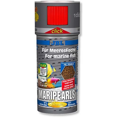 

Корм премиум-класса JBL MariPearls CLICK в форме гранул для морских рыб, в банке с дозатором, 250 мл