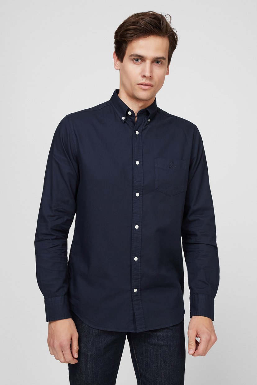 

Мужская темно-синяя рубашка REG GMNT DYED BASKET WEAVE BD Gant XXXL 3018870