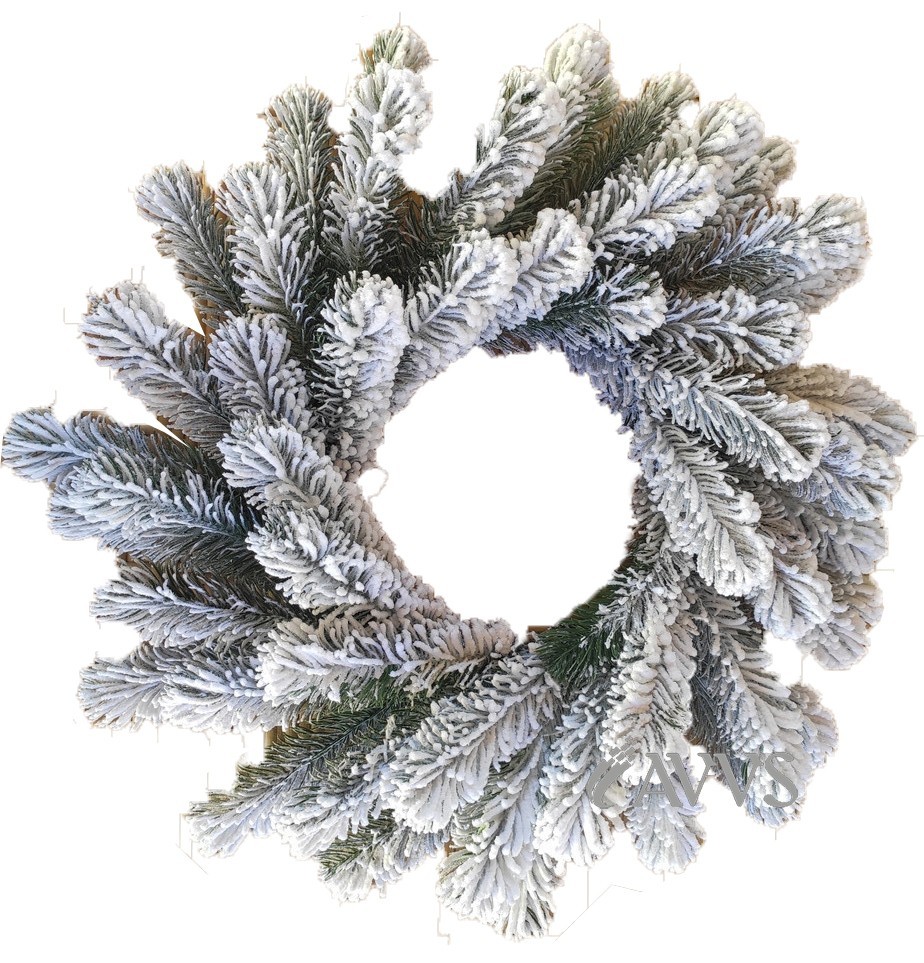 

Венок искусственный 50см "Заснеженный" Новогодний литой белый