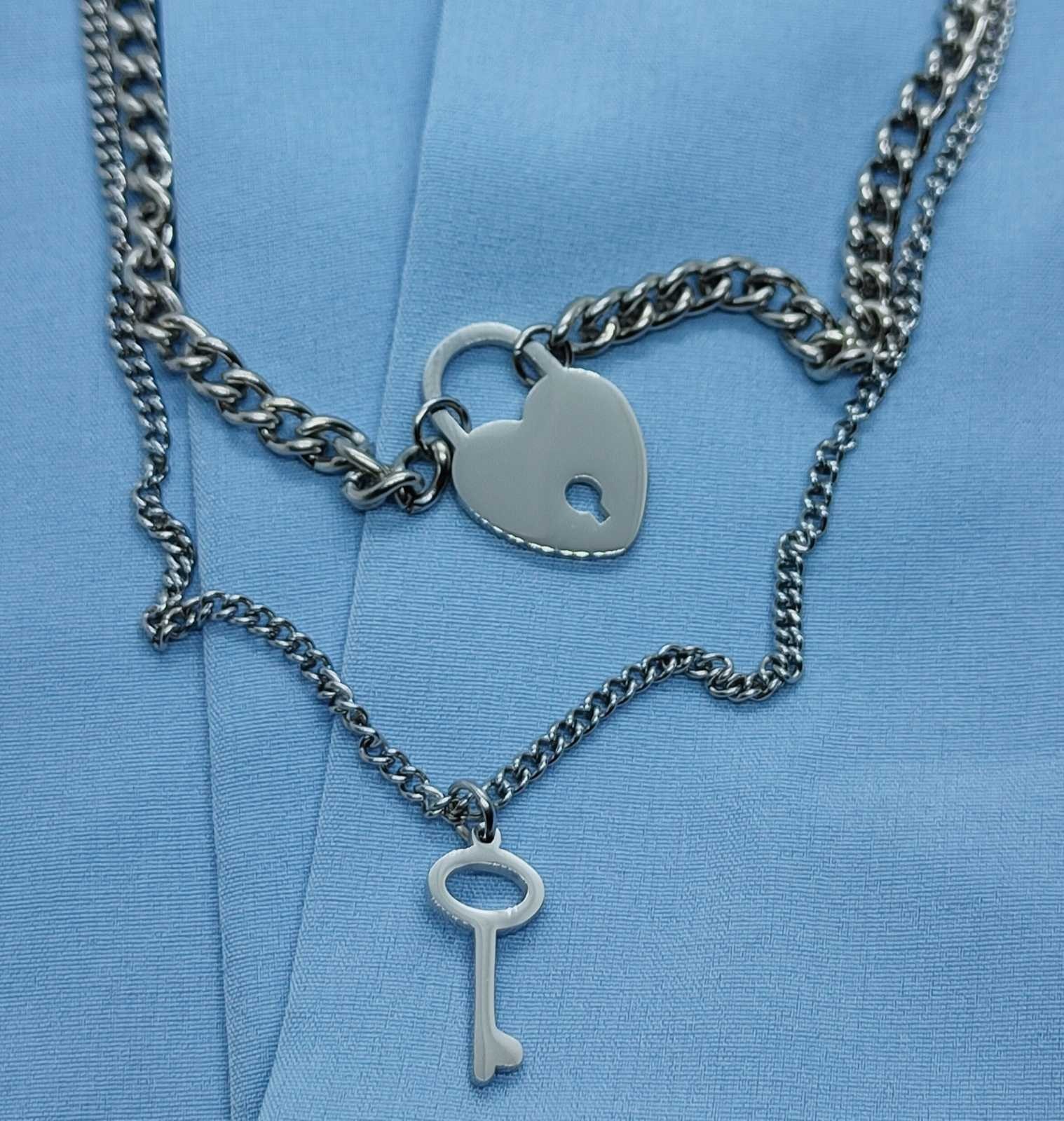 

Цепочка Stainless Steel Ключ и замок серебристого цвета 39 + 6 см 1500190