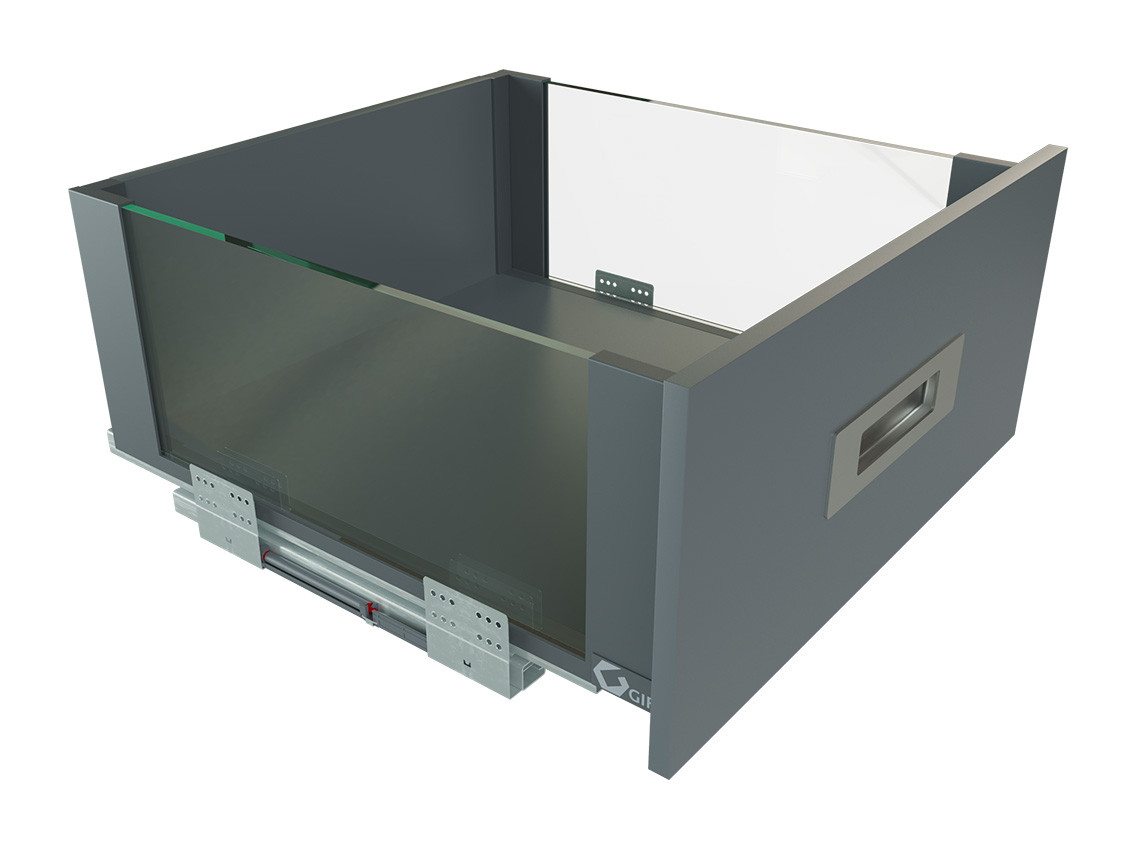 

Выдвижной ящик GIFF PRIME со стеклянными боковинами FlatBox L=500 H=199 графит