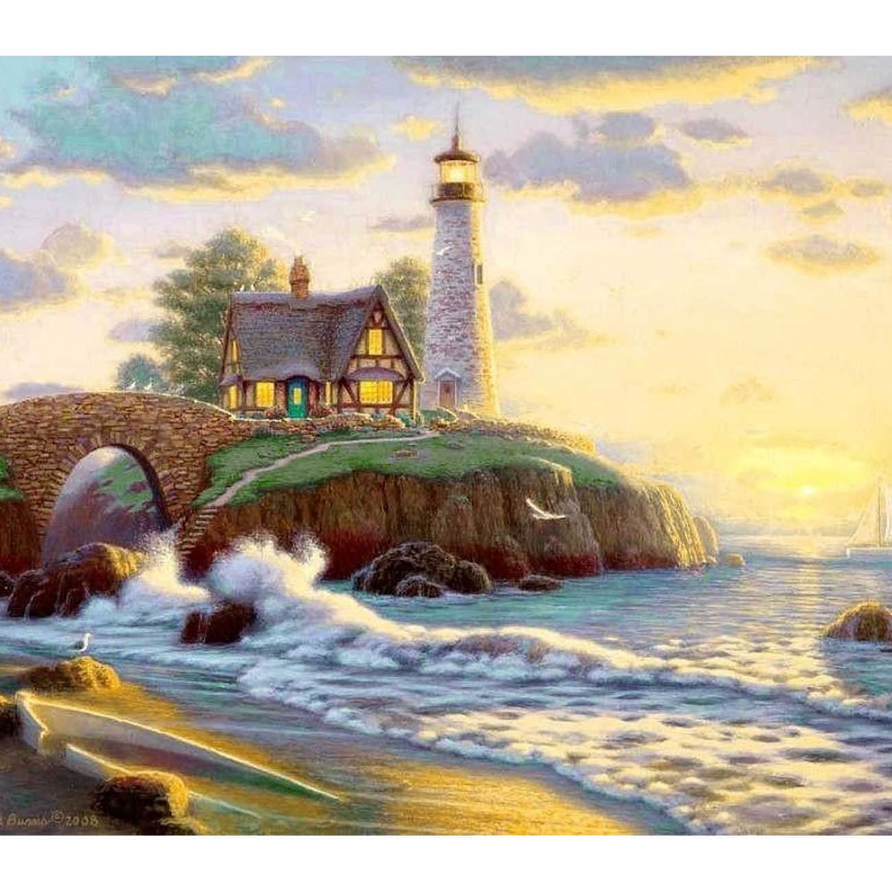

Алмазная мозаика Santi Дом у моря 30х40 см (954080)