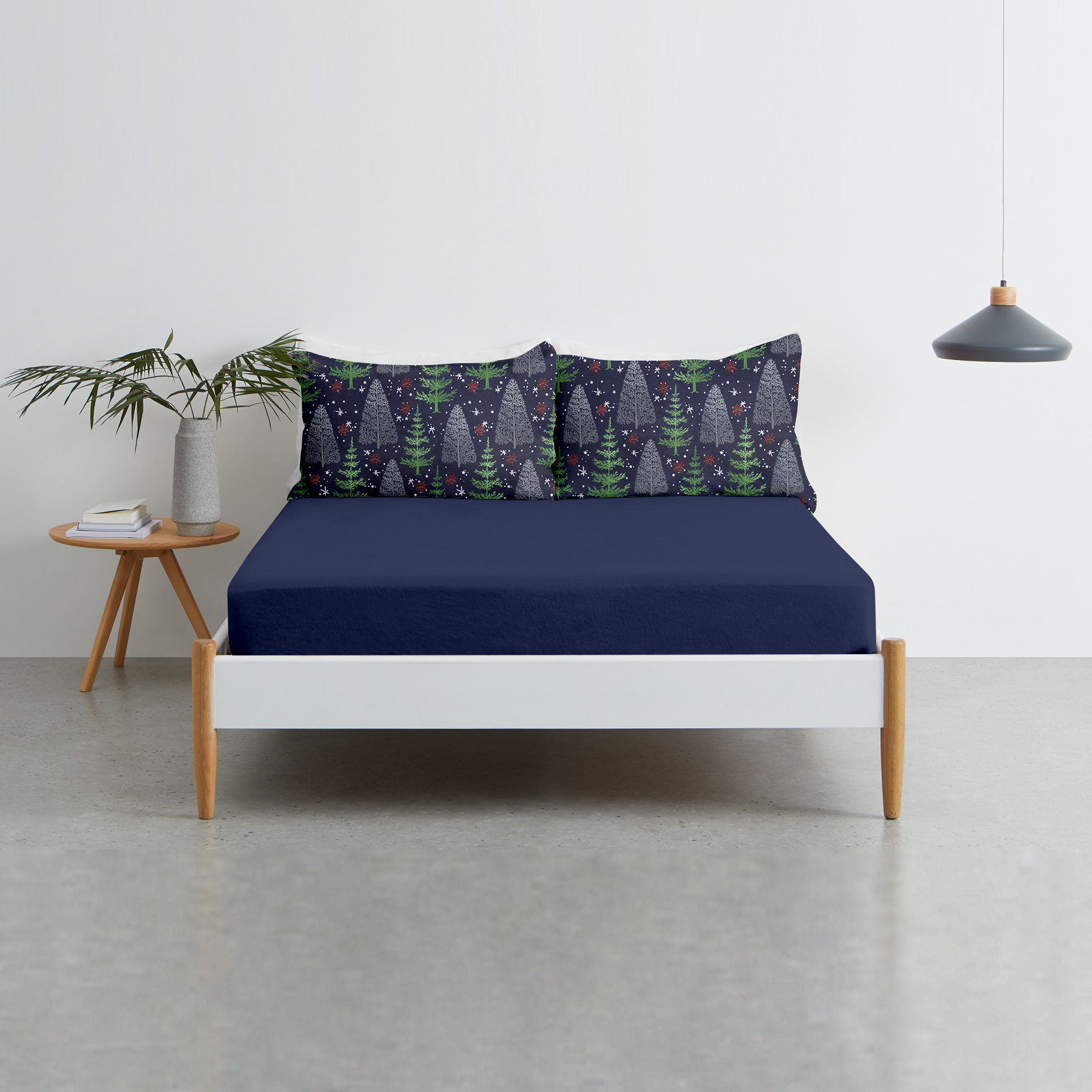 

Простынь на резинке Cosas Winter Wood Night Dark Blue 90x200x20 + наволочки 50х70 2 шт