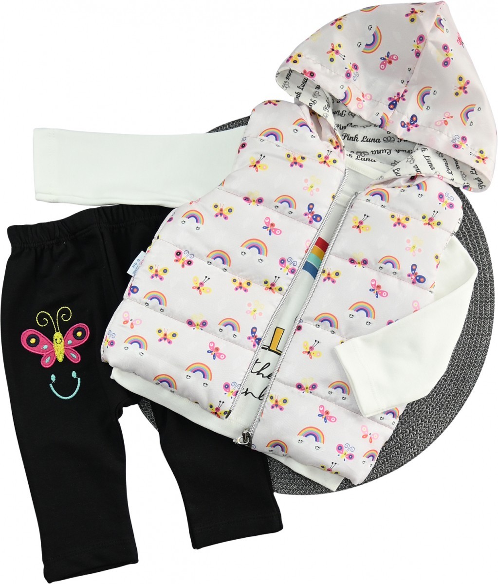 

Комплект (жилетка + штанишки + кофта) Pink Luna "Follow" 86 см розовый