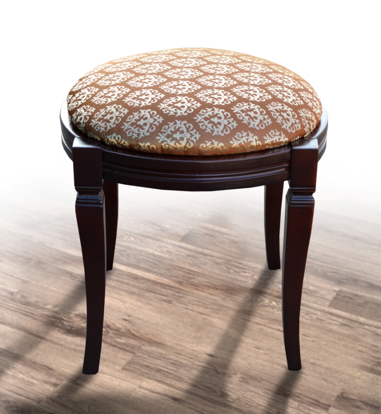 

Банкетка круглая в спальню, в прихожую, в гостиную деревянная+ткань Микс Мебель Махонь