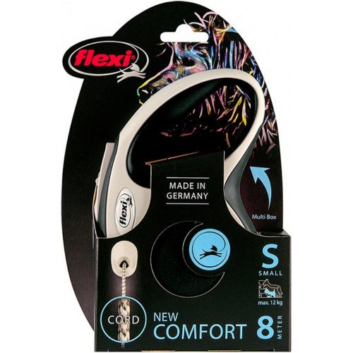 

Рулетка Flexi New Comfort S, для собак, 8 м, трос, чорный