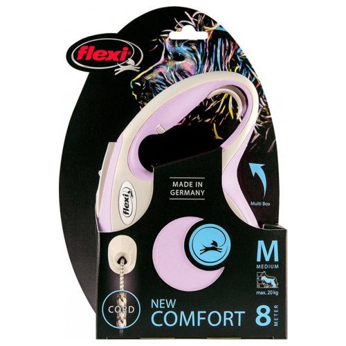 

Рулетка Flexi New Comfort S, для собак, 8 м, трос, розовая