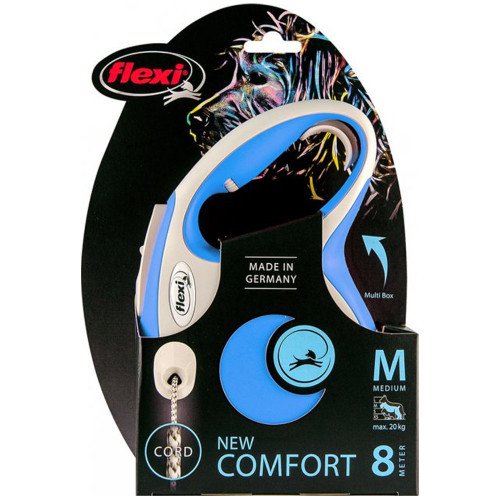

Рулетка Flexi New Comfort S, для собак, 8 м, трос, синий